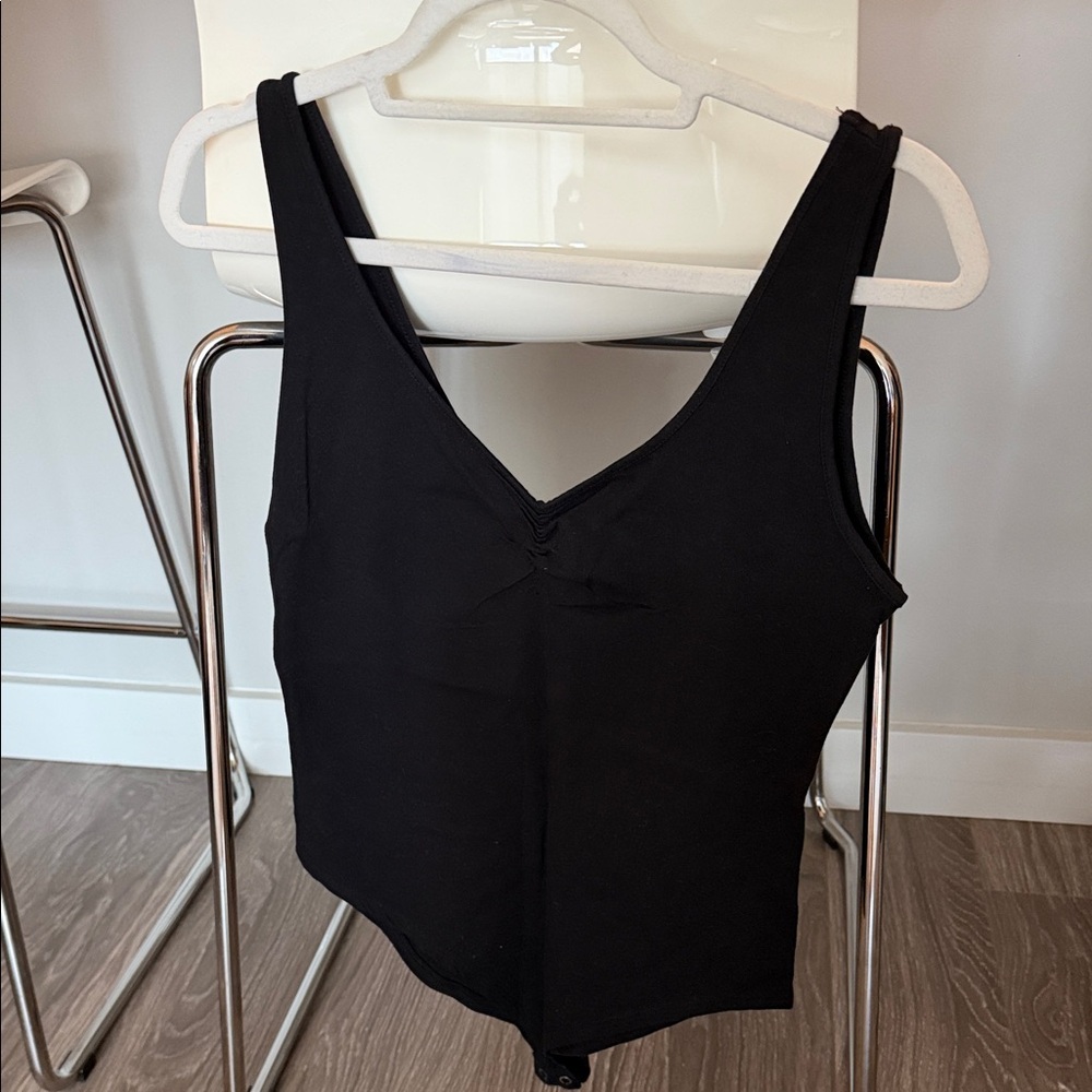 Forever 21 Basic Black V-Neck Bodysuit